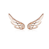 Rose Gold Angel Wing Stud Earrings