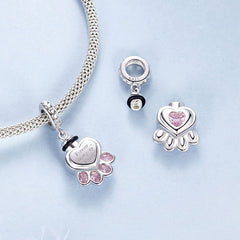 Paw Print Memorial Dangle Charm