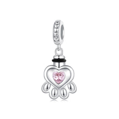 Paw Print Memorial Dangle Charm