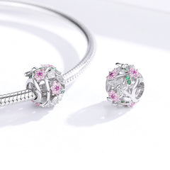 CZ Butterfly Flower Charm