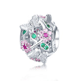 CZ Butterfly Flower Charm