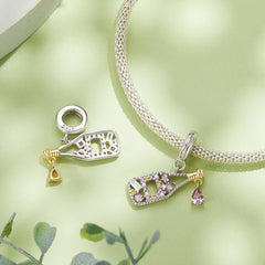 Champagne Bottle Dangle Charm