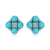 Turquoise Clover Stud Earrings