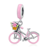 Pink Bicycle Dangle Charm