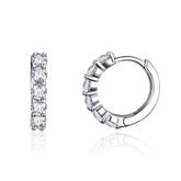 CZ Silver Hoop Earrings