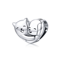 Cat & Dog Hug Charm