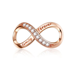 infinity family rose gold charm