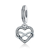infinity heart pendant charm