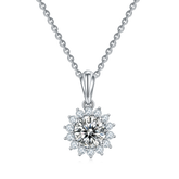 Sunflower Moissanite Pendant Necklace