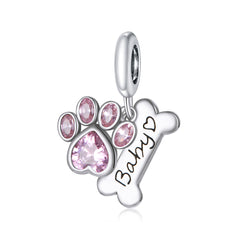 Pink Paw & Baby bone charm NZ | Lullaboo
