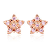 Rose Gold & Pink Star Stud Earrings