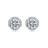 Flower Moissanite Stud Earrings