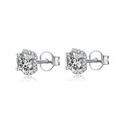 Flower Moissanite Stud Earrings