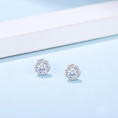Flower Moissanite Stud Earrings
