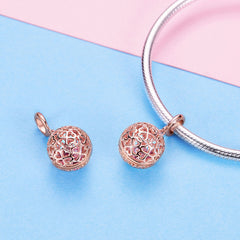 Rose Gold Clover Ball Charm