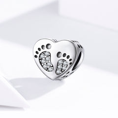 Heart Footprints Charm - Lullaboo