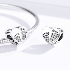 Heart Footprints Charm - Lullaboo