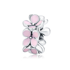Pink Flower Spacer Charm
