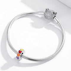 Colourful Heart Spacer Charm