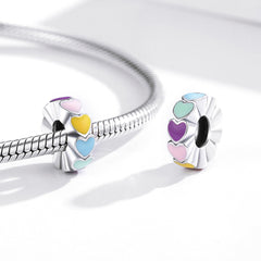 Colourful Heart Spacer Charm