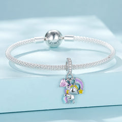 Rainbow Unicorn Dangle Charm