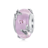 Pink Butterfly Glass Bead