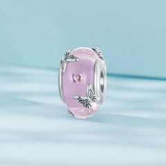 Pink Butterfly Glass Bead
