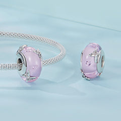 Pink Butterfly Glass Bead