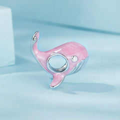 Pink Whale Charm