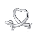 Dachshund Heart Charm