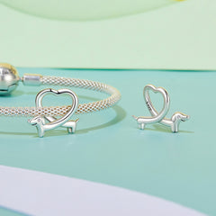 Dachshund Heart Charm