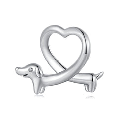 Dachshund Heart Charm
