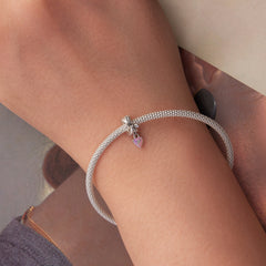 Bow & Pink Heart Charm