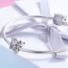 Crown with Pink Jewels Charm