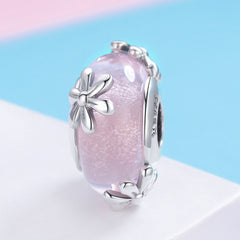 Pink Daisy Glass Bead