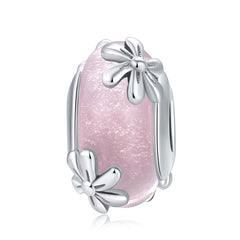Pink Daisy Glass Bead