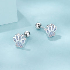 Paw Print Stud Earrings