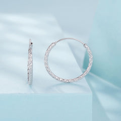 Carved Floral Hoop Earrings