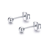 Plain Silver Ball Stud Earrings