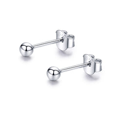 Plain Silver Ball Stud Earrings