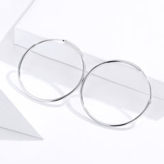 Simple Silver Hoop Earrings