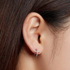 Silver & CZ Cross Earrings - Lullaboo