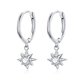 Silver Star Dangly Earrings
