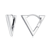 Silver Triangle Hoop Earrings
