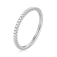 Silver CZ Stacking Ring