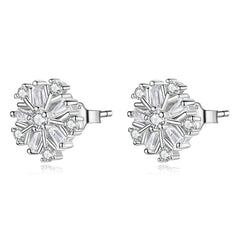 Snowflake CZ Stud Earrings