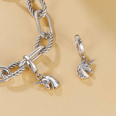 Simple Silver Unicorn Charm