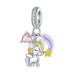 Rainbow Unicorn Dangle Charm