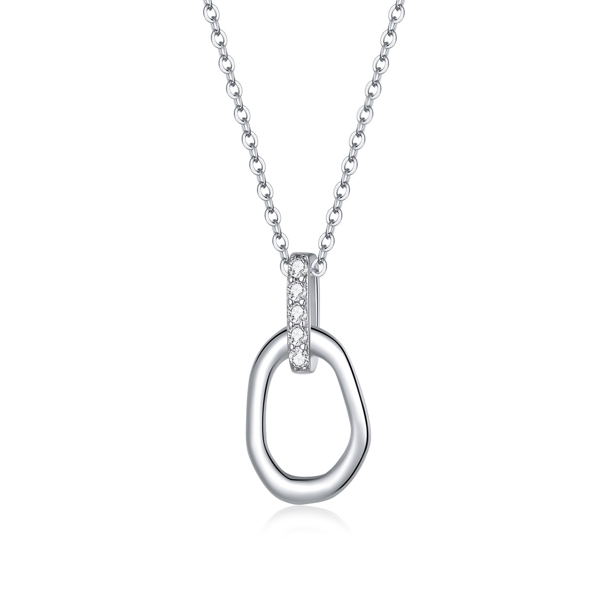 Assymetric Oval Pendant Necklace