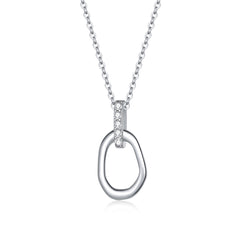 Assymetric Oval Pendant Necklace